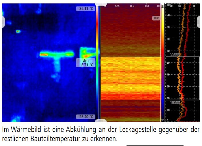 Wärmrbildanzeige Druckluftleck